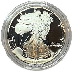 1993 1 oz Proof Silver Eagle with OGP & COA ACTUAL COIN