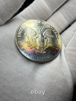 1993 1 oz Silver American Eagle PQ Rainbow Toning BU O201