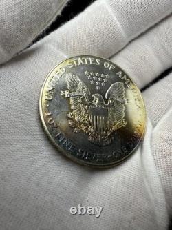 1993 1 oz Silver American Eagle PQ Rainbow Toning BU O201