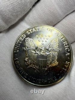 1993 1 oz Silver American Eagle PQ Rainbow Toning BU O201