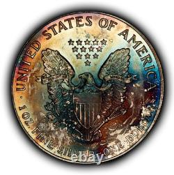 1993 1 oz Silver American Eagle PQ Rainbow Toning BU SKU-E3459