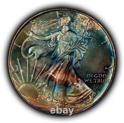 1993 1 oz Silver American Eagle PQ Rainbow Toning BU SKU-E3459