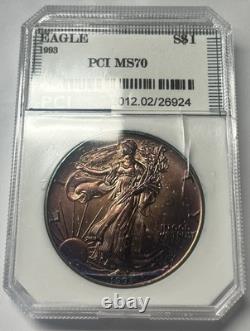 1993 American Silver Eagle 1 oz. Fantastic Toning PCI