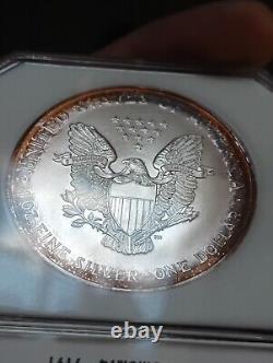 1994 American Silver Eagle PCI Rainbow Bands Toned Key Date