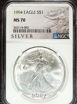 1994 NGC MS 70 American Silver Eagle? Uncirculated? 003
