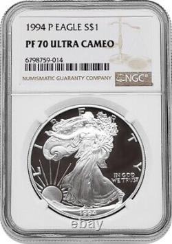1994-P American Proof Silver Eagle One Dollar Coin NGC PF70 Ultra Cameo
