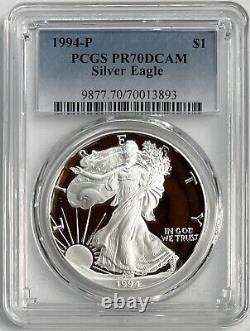 1994-P American Silver Eagle PCGS PR70DCAM GEM Proof Very Rare
