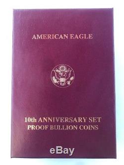 1995-W American Eagle 10th Anniversary Gold & Silver Proof 5pc. Set