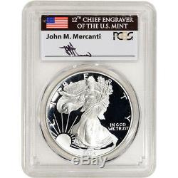 1995-W American Silver Eagle Proof PCGS PR70 DCAM Mercanti Signed