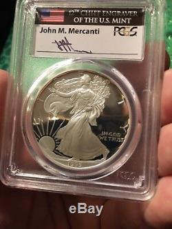 1995-W PCGS PR69 DCAM Silver Eagle - Signed by John Mercanti KING of EAGLES