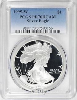 1995-W Proof American Silver Eagle PCGS PR70DCAM