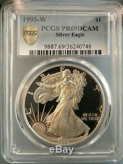 1995-w American Eagle Silver Dollar Pcgs Pr69dcam