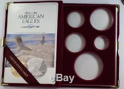 1995-w American Silver and Gold Eagle Proof Coin Collection 2 Cases With COA