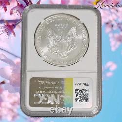 1996 $1 American Silver Eagle. 999 NGC MS69, Lowest Mintage Pulled From Storage
