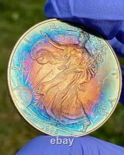 1996 American Silver Eagle BULLS EYE TONED KEY DATE
