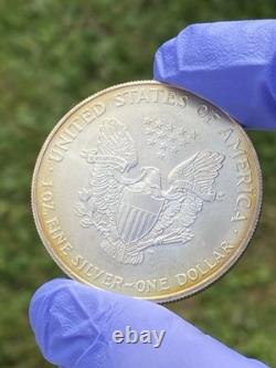1996 American Silver Eagle BULLS EYE TONED KEY DATE