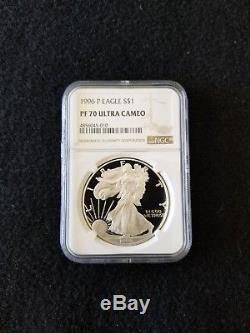 1996-P Proof Silver American Eagle PF-70 NGC UCAM (Brown Label)