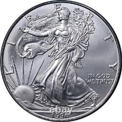 1996 Silver American Eagle $1 ANACS MS70 Key Date