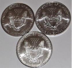 1996 Silver Eagles UNC Lot of 3