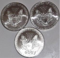 1996 Silver Eagles UNC Lot of 3