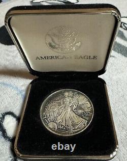 1997 American Silver Eagle Dollar 1 Oz 999 Silver Coin, TONING at It's Best