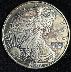 1997 American Silver Eagle Dollar 1 Oz 999 Silver Coin, TONING at It's Best