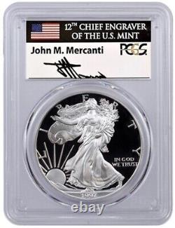 1997-P $1 Proof Silver Eagle PR70 PCGS John Mercanti Flag