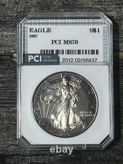 1997 Silver Eagle PCI Graded Cool Purple Toning (M$70)