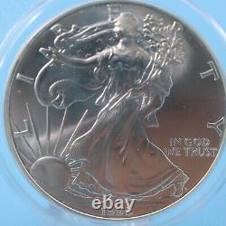 1998 1oz Silver American Eagle Dollar PCGS MS 70 some spots of tonning back