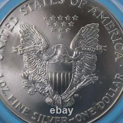 1998 1oz Silver American Eagle Dollar PCGS MS 70 some spots of tonning back