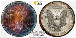 1998 American Silver Eagle Ase Pcgs Unc Detail At Qc Gorgeous Toned Trueview