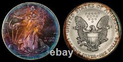 1998 American Silver Eagle Ase Pcgs Unc Detail At Qc Gorgeous Toned Trueview