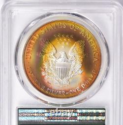 1998 American Silver Eagle PCGS MS 67 Color Toning Rainbow Toned 1 oz Silver ASE
