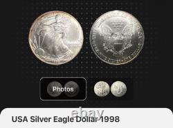 1998 Silver Dollar American Eagle 1oz Pure Silver