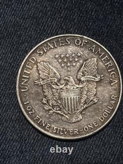 1998 US $1 Dollar American Silver Eagle BU 1 oz. 999 Fine Silver Bullion Capsule
