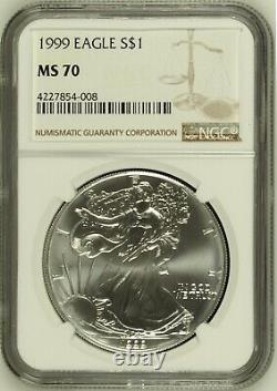 1999 NGC MS70 American Eagle Silver 1 Oz. Dollar