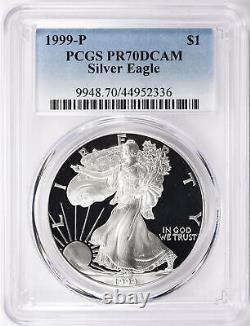 1999-P American Silver Eagle PCGS Proof-70 Deep Cameo