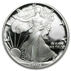 (1) 1991 S 1oz US American Silver Eagle $1 Dollar Proof Bullion Coin withBox & COA