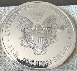 1 Lb Pound 2003 Silver Eagle Liberty United States Troy. 999 Fine Silver Coin