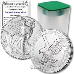 1 Oz American Silver Eagle $1 Coin BU (Tube of 10)