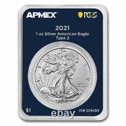 1 oz. 999 Silver 2021 American Eagle BU Coins MintDirect First Strike Type 1 & 2