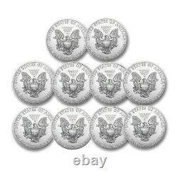 1 oz American Silver Eagles $1 BU Coins (Random Year) Lot of 10 Coins