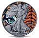 1 oz Silver American Eagle Spirit Animals The Tiger Colorized & Ruthenium