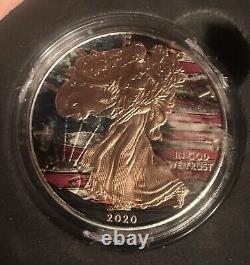 1oz Silver Dollar American Eagle Colorized Gold Guilded #24 Of Only 50 Made