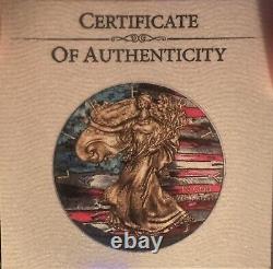 1oz Silver Dollar American Eagle Colorized Gold Guilded #24 Of Only 50 Made