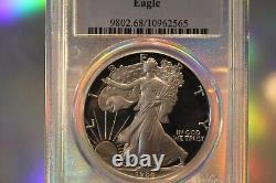 1st Year 1986 S Silver Eagle Pcgs Pf 68 Dcam! Re-grade! Mint++ Wowundergraded