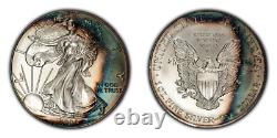 2000 1 oz Silver American Eagle PQ Rainbow Pattern Toning BU SKU-E3435