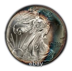 2000 1 oz Silver American Eagle PQ Rainbow Pattern Toning BU SKU-E3435