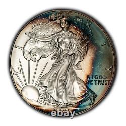 2000 1 oz Silver American Eagle PQ Rainbow Pattern Toning BU SKU-E3435