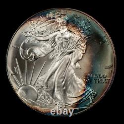 2000 1 oz Silver American Eagle PQ Rainbow Pattern Toning BU SKU-E3435